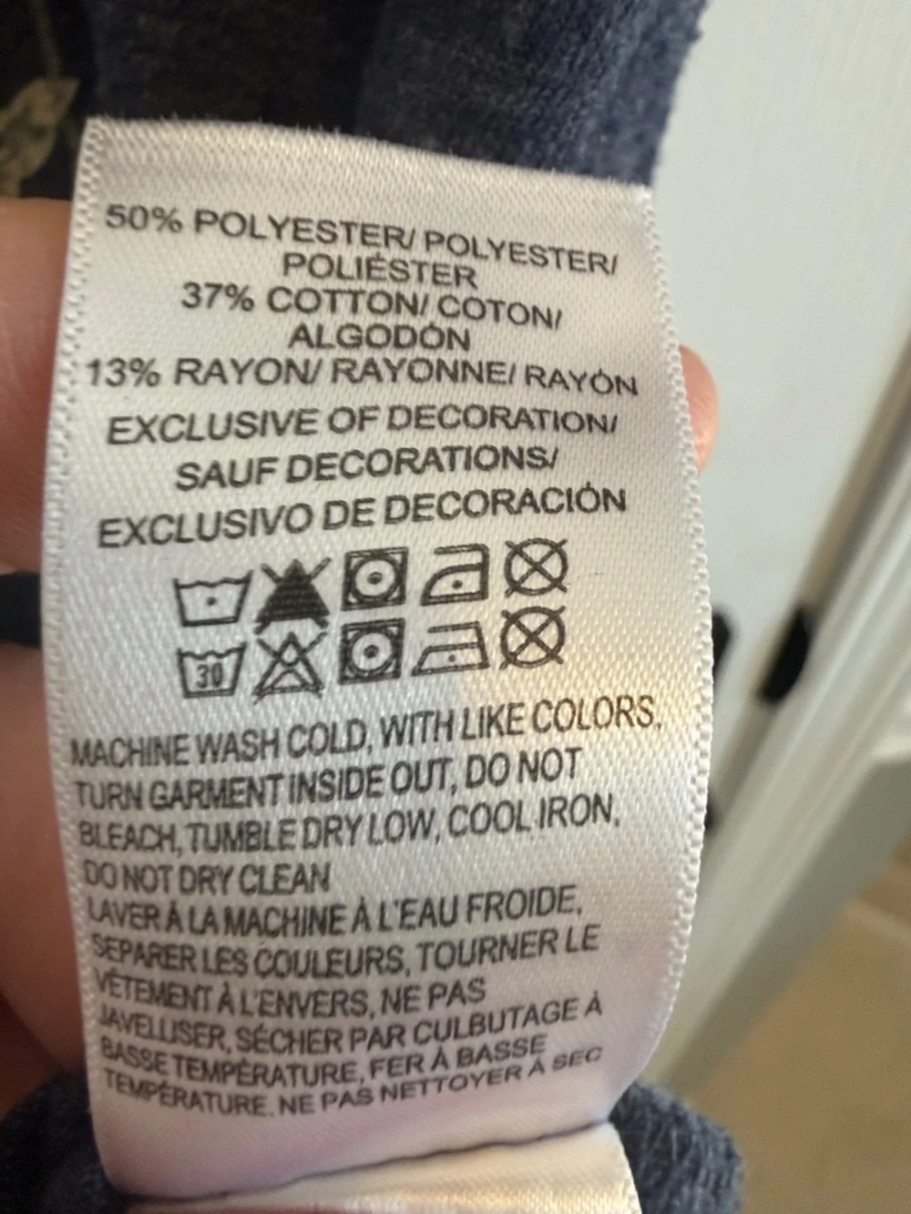 Lucky Brand Navy Floral Ace Card Scoopneck T-shirt Sz XL - Picture 5 of 6